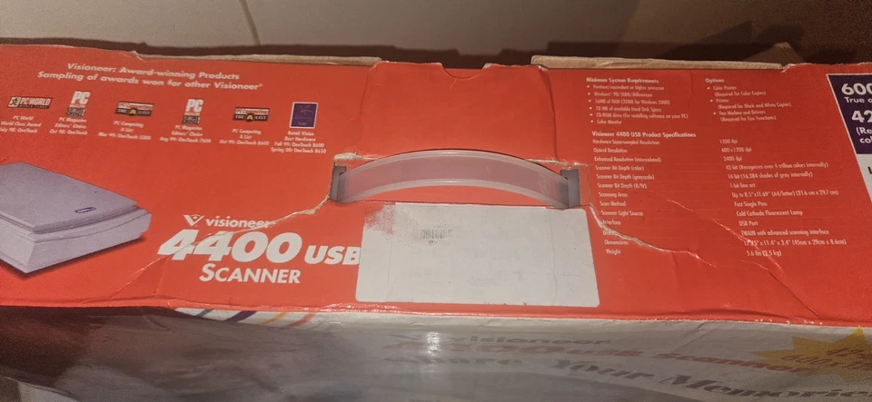 VISIONEER 4400 USB SCANNER 42-bit Color 600x1200 dpi - Image 2 of 3