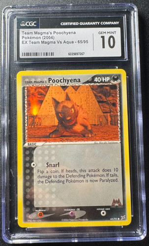 Team Magma's Poochyena graded CGC 10 for sale on eBay