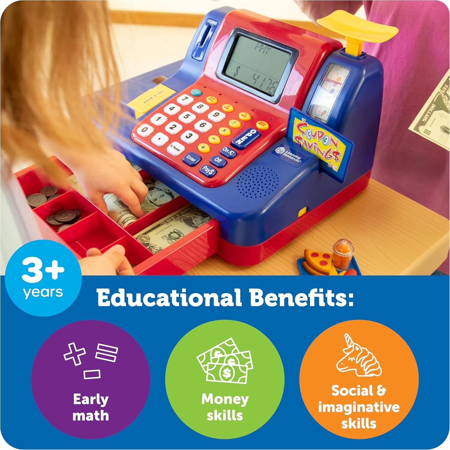 как выглядит Pretend Play Teaching Cash Register - Math Games, Shopping Grocery Store Pl... фото