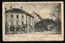 AK Augsburg, Blick in die Stephanienstraße mit Brauerei Anton Hembold 