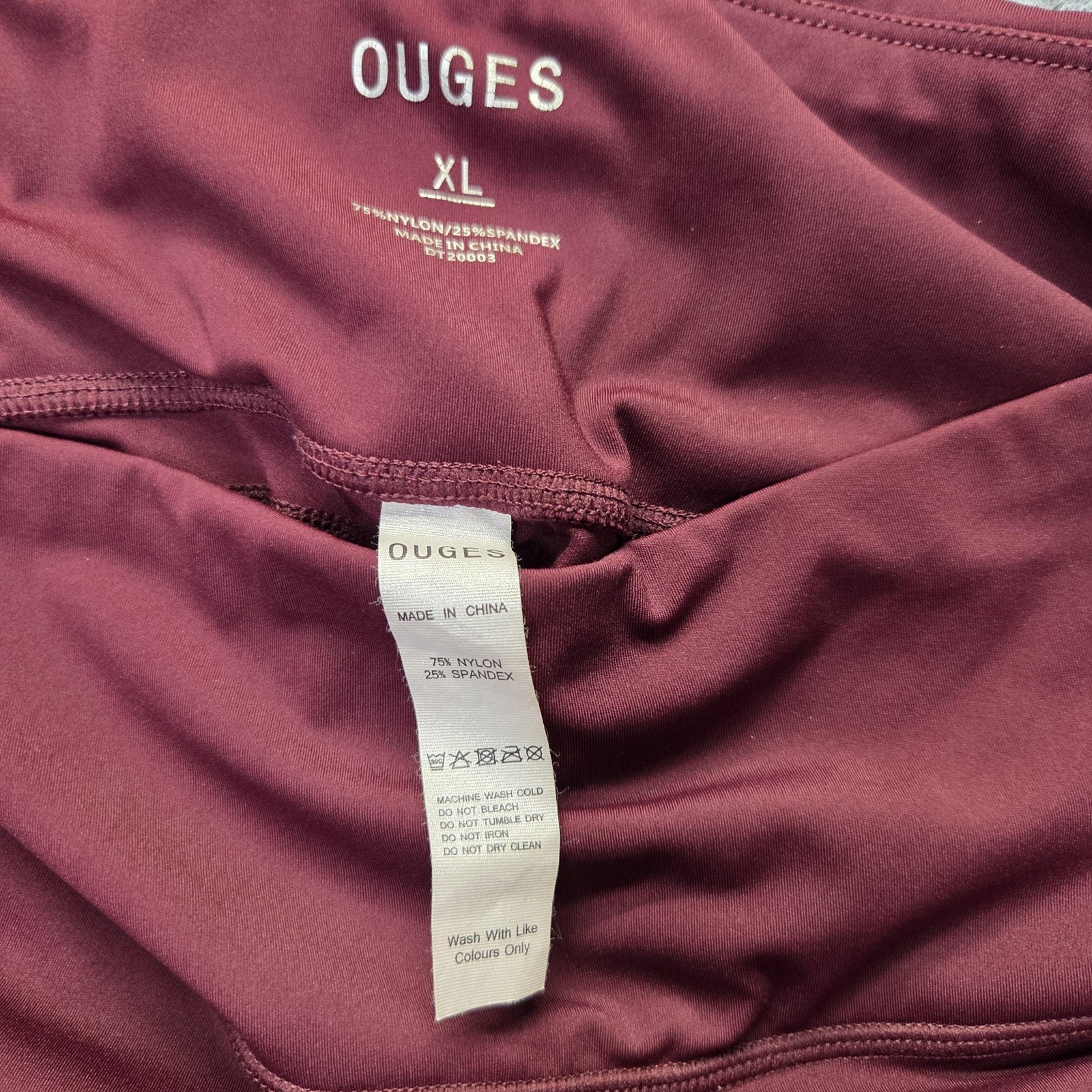 OUGES Leggings Womens XL Burgundy High Waisted Yo… - image 3