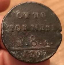 Moneta 8 Tornesi 1797, Napoli Ferdinando IV, Var. "SICL", Rara, Rif. 9526