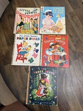 Vintage Little Golden Books Lot of 6 Three Bears Paper Dolls Nurse Nancy Peewee