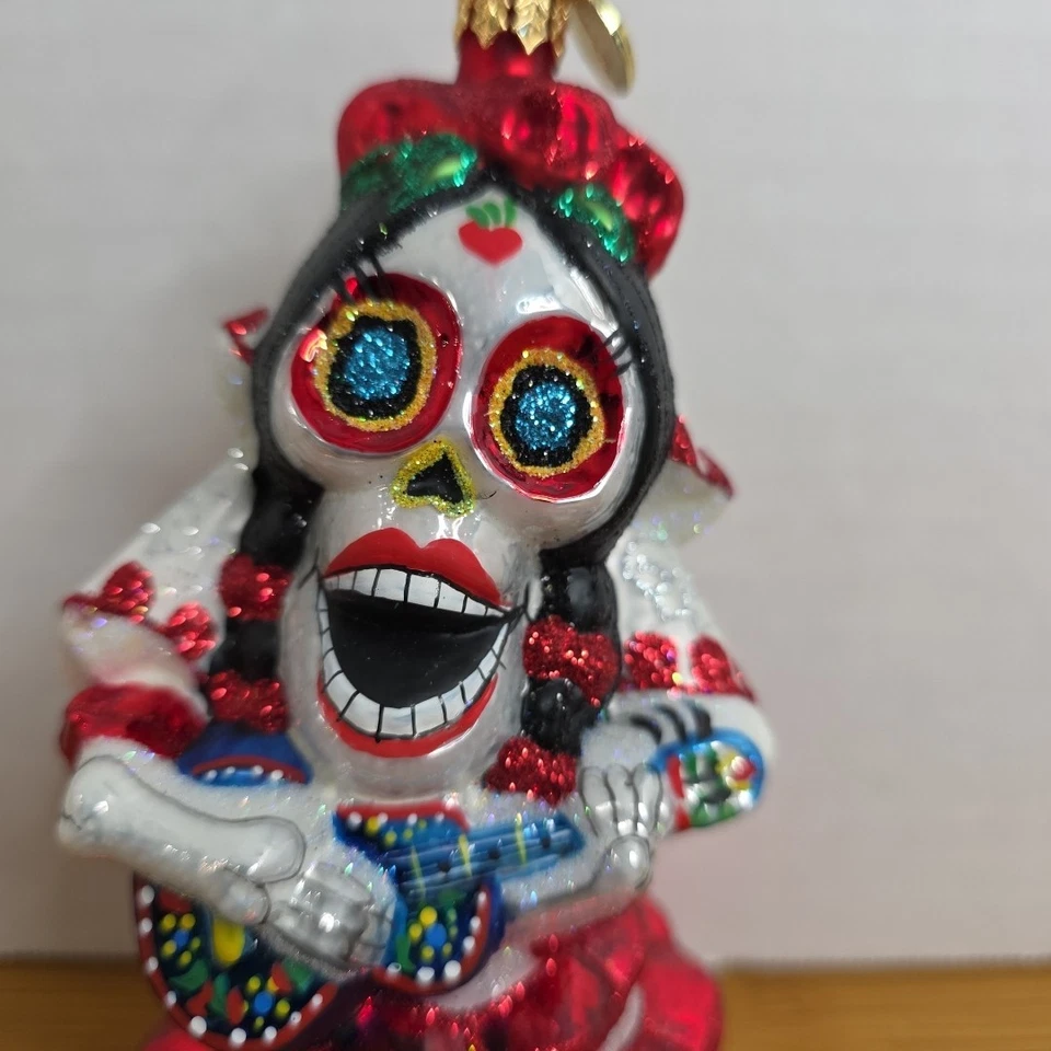 Christopher Radko - Spooky La Catrina #1020707 Skull Playing Guitar  - Image 2 of 4
