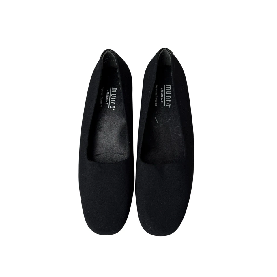 Munro Loafer Black SlipOns Smoking Slipper Womens SZ 9 WW USA Made Resort Preppy - Image 3 of 4