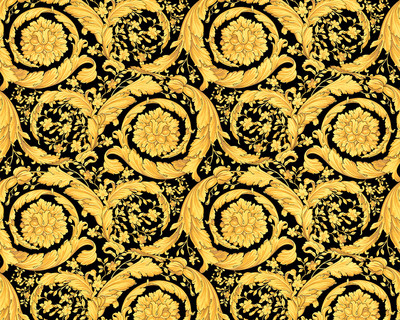 Versace Home Wallpaper 935834 Tapete gold schwarz Metallic Satin Barock Vlies