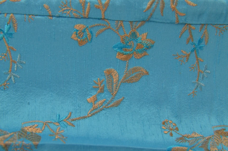 Pantalones Karen Kane Azul Talla 4 Seda Floral Bordado Informal Colorido Pantalones Divertidos Foto 4 de 4