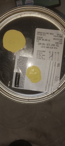 Sherwin Williams Paint Promar 200 Interior Flat Color Is 4575 Lemon Peel - Picture 5 of 5