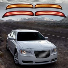 Smoked LED Front Rear Side Marker Light Set For 2015-2023 Chrysler 300 300C 300S