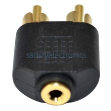 2X 3.5 mm Female To 2 RCA MALE Stereo Audio Adapter Connector Converter