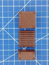 O Scale CRATES & Pallet - Scenery Accessories - Plastic 1:48 Scale Lot of 3