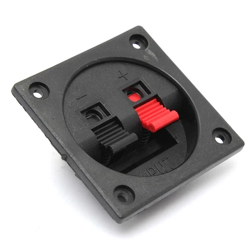 2x Subwoofer 2Wire Way Square Speaker Box Sub Push Spring Terminal Connector USA - Picture 3 of 9