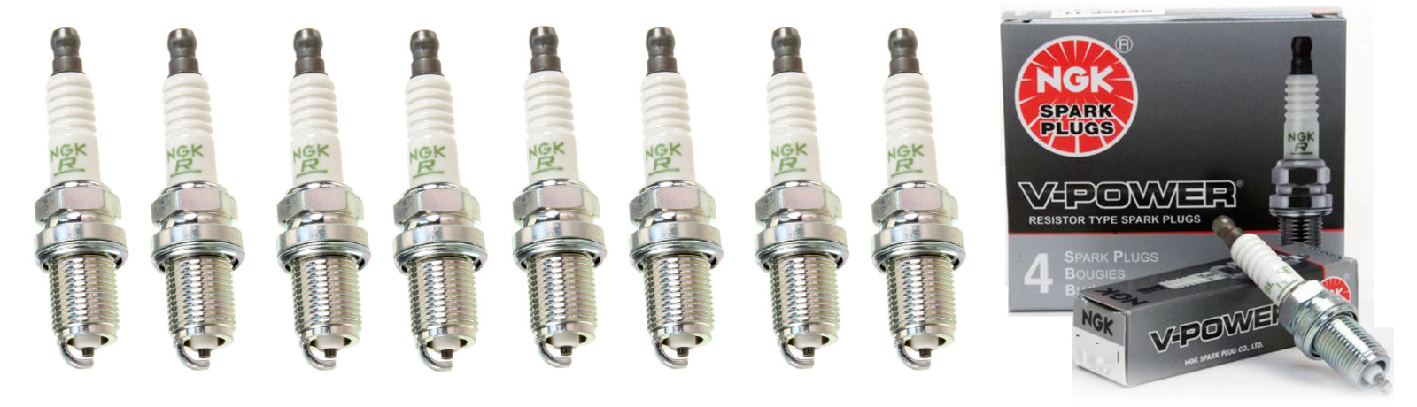 NGK V-POWER Spark Plugs Set of 8 for 2006-2009 Land Rover Range Rover SPORT