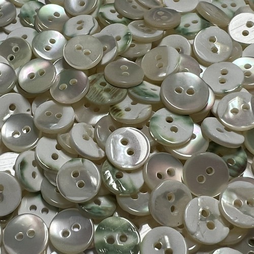 Japanese Natural Oyster Shell Shirting Buttons Green Back 8mm 9mm 11mm 13mm 2h - Picture 4 of 12