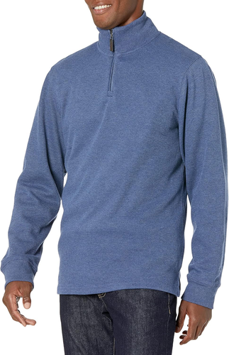 Men'S Quarter-Zip French Rib Sweater, Casual Wear