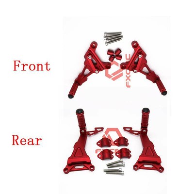 FXCNC CNC Front/Rear Rearsets Footrests Footpegs For SOCO TC/TS LITE PRO Red