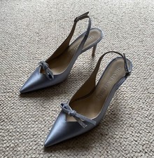 *NEW* Stuart Weitzman Crystalline 75 Mesh Slingback. Aqua Ice. Satin. UK 5.5