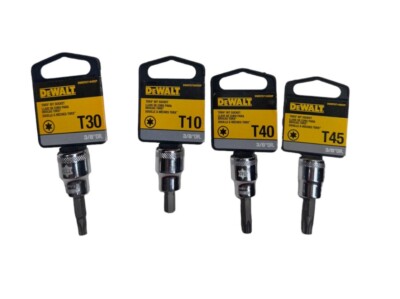 DeWalt T10, T30, T40, T45, Torx Bit Socket 3/8'' DR. (LOT OF 4) **SALE**