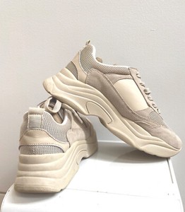 beige chunky sneakers