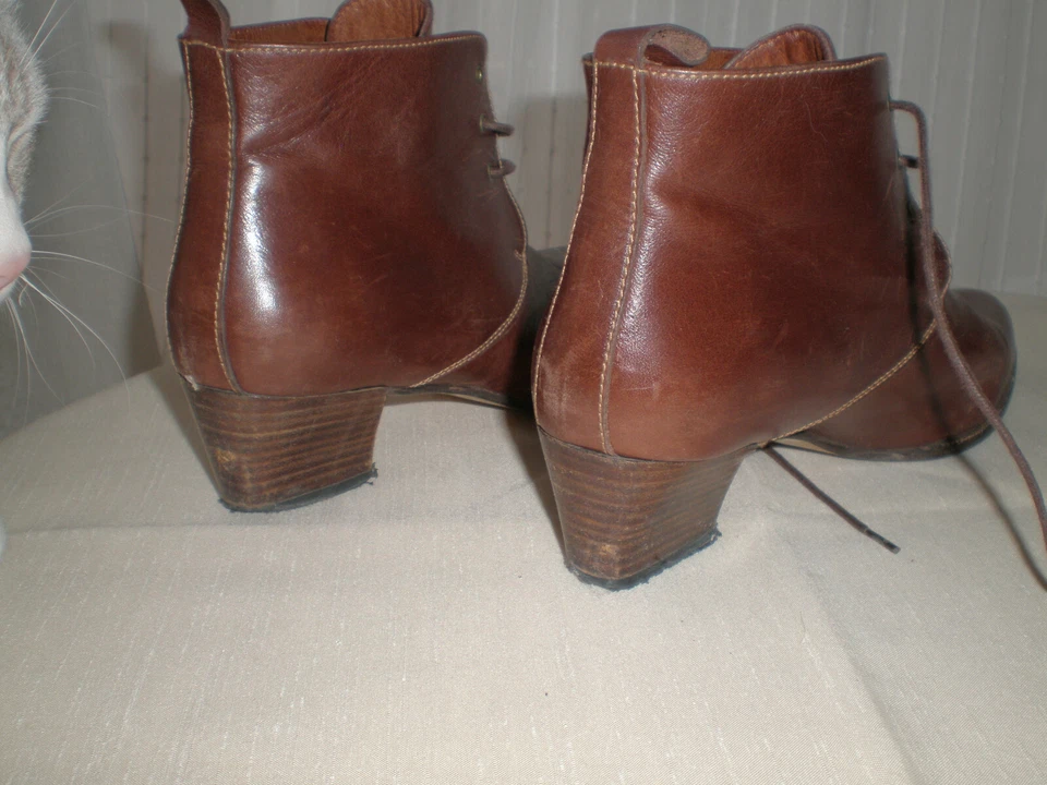 Botines de piel marrón del num 37 - Imagen 2 de 4