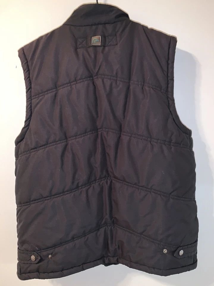 Vintage Men’s Ducks Unlimited Black Puffer Vest Size Small Hunting Outdoorsy - Image 2 of 4
