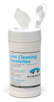 Pyramex Lens Cleaning Towelettes, Canister of 100, Anti-Fog, Anti-Static