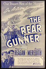 REAR GUNNER Movie Press Sheet 1943 Short Ronald Reagan WW2 Army Air Corp Poster