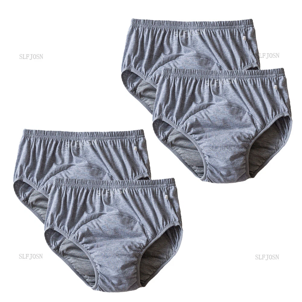 4 Pack Adult Washable Incontinence Underwear Diaper Pants Reusable Leak-proof