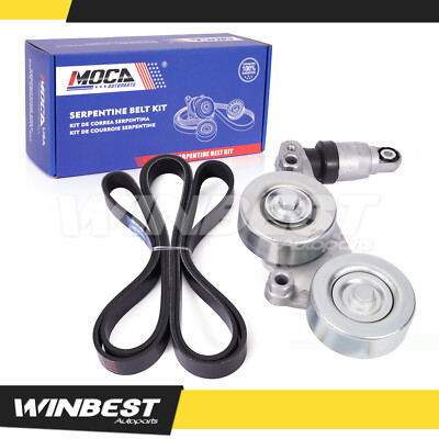 For Honda Accord Pilot Odyssey 3.5L New Serpentine Belt w/ Tensioner Assembly 