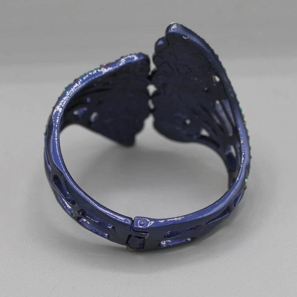 Pulsera Betsey Johnson Mariposa Ala Bisagras Abrazadera Púrpura con Cristales AB Foto 4 de 4