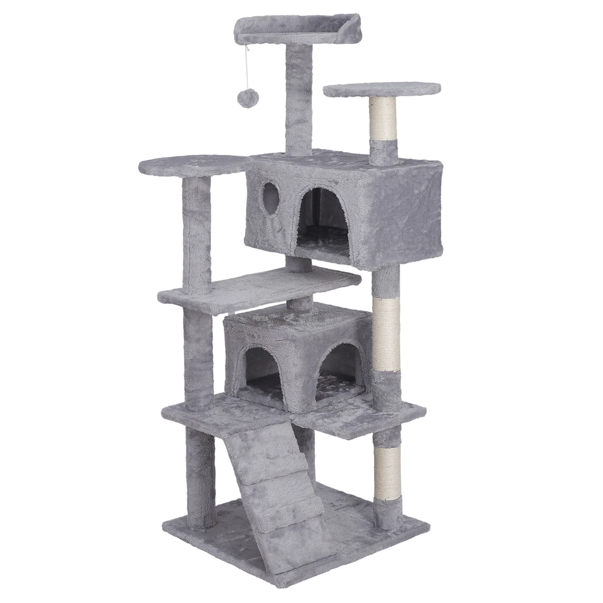 Light Grey Cat Tree Tower Durable Activity Center Playing House w