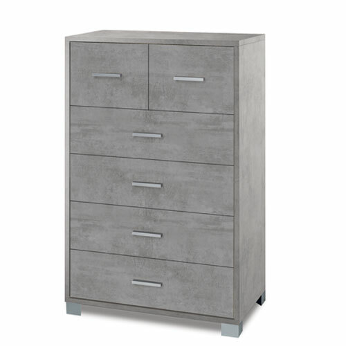 Mobile cassettiera cemento con 6 cassetti in legno nobilitato Armadio settimino