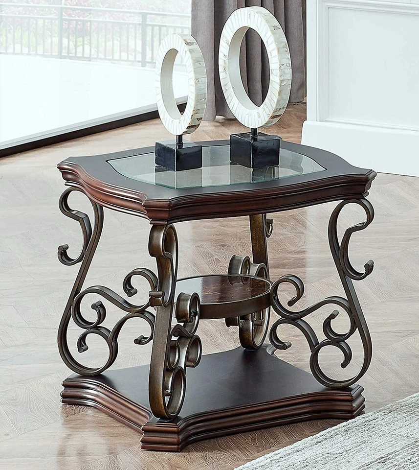 Console Table Glass Table Top Sofa Table End Table w/ Storage Shelf Living Room - Image 3 of 4