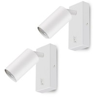 2X Led Wandlampe Wandleuchte Mit Schalter, Weiß, IP20, 40W, IP20, Warmweiß