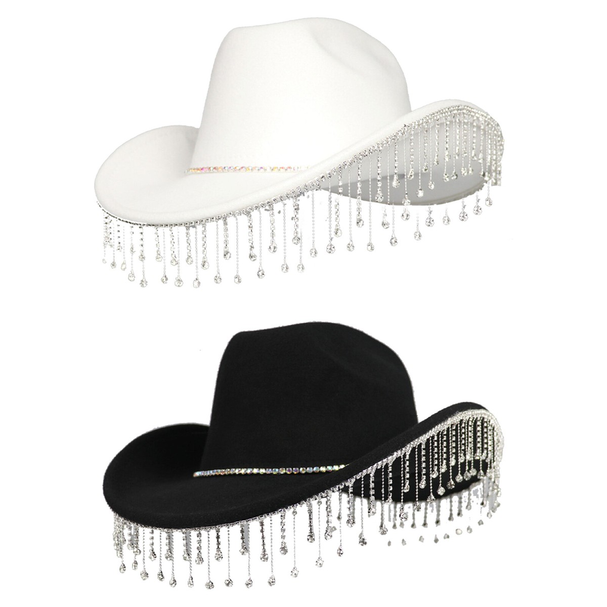 Rhinestone Cowboy Hat Wide Brim Glitter Western Cowgirl Hat Rhinestone Cowgirl Women main image 2