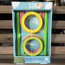 New Ring Toss Horseshoe Play Set 10 Pieces - Hard Durable Plastic G1.1-3