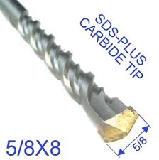 1 pc SDS Plus 5/8"x8" or 5/8"x6"x8" Concrete Masonry Hammer Drill Bit S
