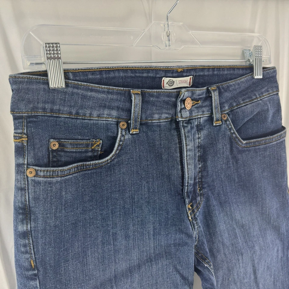 Pantalones Cortos de Denim Dickies Para Mujer Talla 4 Azul Jean Lavado Oscuro Bermudas Pantalones Cortos de Trabajo Foto 3 de 4