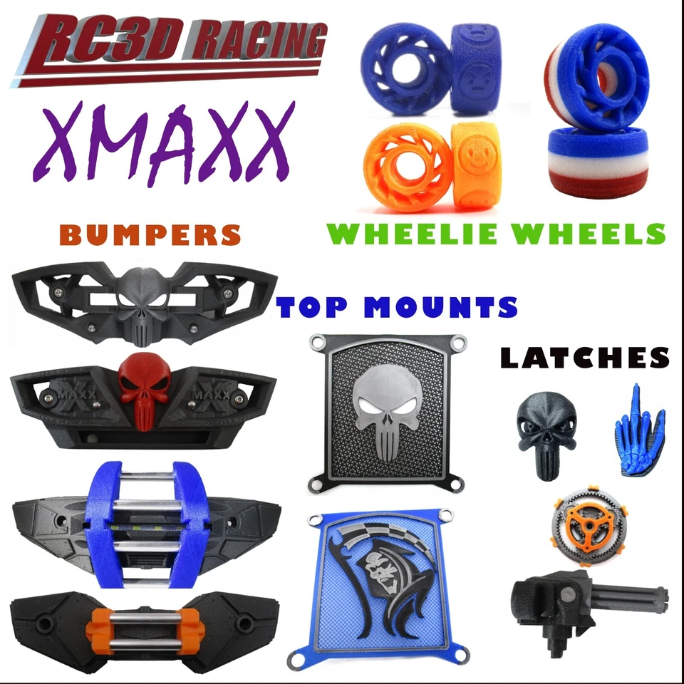 Fits XMaxx X-Maxx and Traxxas Maxx XRT Custom Wheelie Bar Wheels Smiley Face - Image 4 of 4