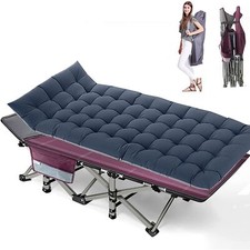 Heavy Duty Folding Camping Cot Hiking Travel Military Wide Bed with Mattress New