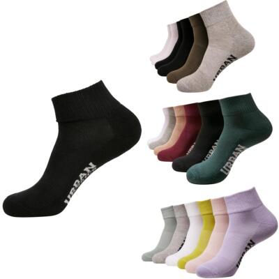 UrbanClassics High SneakerSocks 6-Pack Six Count Unisex Solid 35-47 Logo