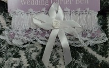 WEDDING GARTER BELT for BRIDE 3" WIDE w/ Rose BOW SATIN SOFT FEEL NEW