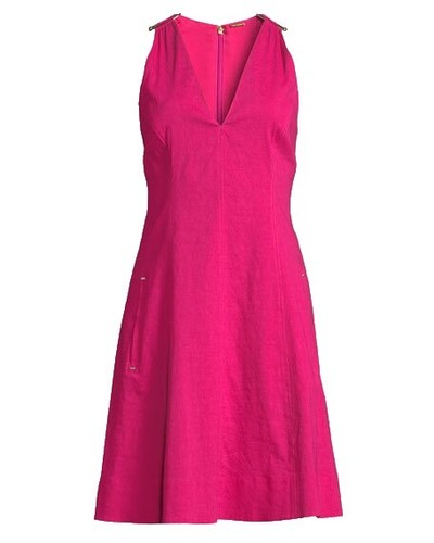 elie tahari womens tie front linen blend maxi dress Elie Tahari cotton eyelet tiered cottagecore maxi dress in Lotus blue sz 8 $495