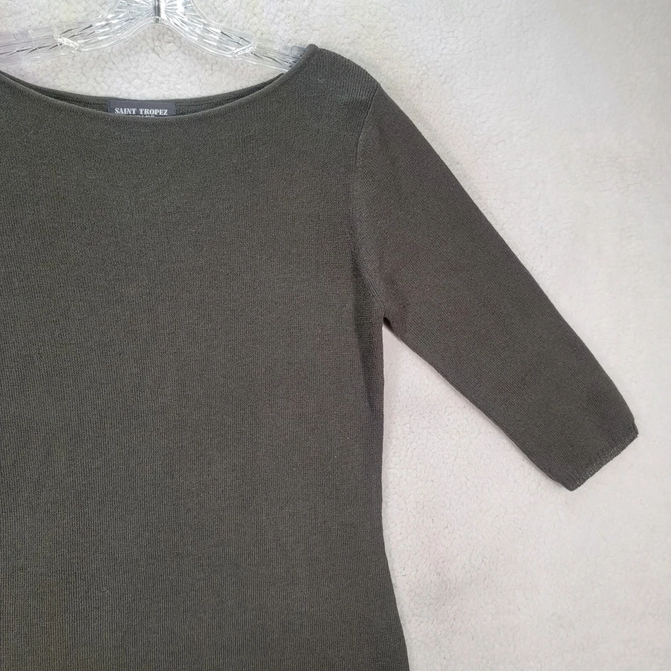 Vestido para mujer Saint Tropez Wear talla M negro tejido cuello barco clásico funda lápiz Foto 3 de 4