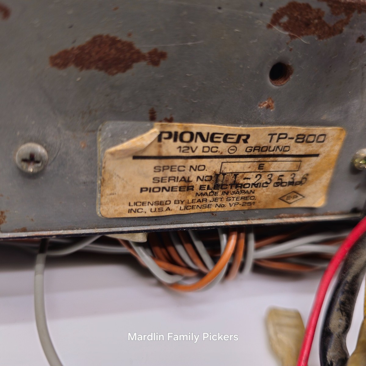 Vintage Pioneer TP-800 8 Track Car Stereo Player Untested With
