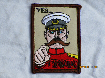Lord Kitchener  YES YOU,Fun Unit ID Morale Patch,Klett Rückseite,Abzeichen,Badge