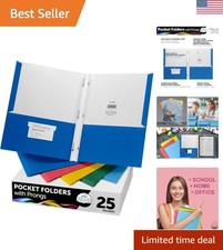 Versatile 25-Pack Assorted Color Two-Pocket Folders with Secure Fasteners