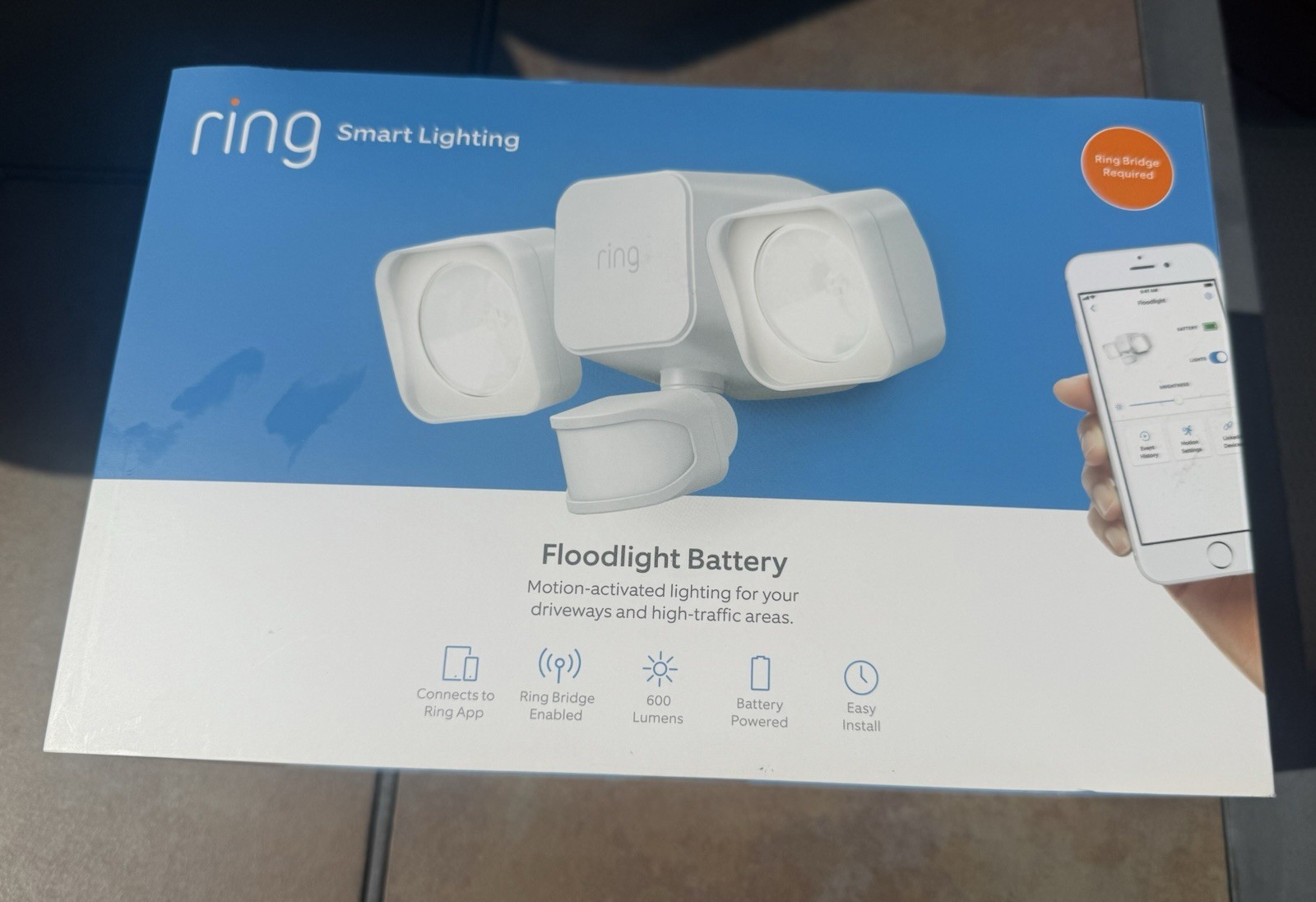 Ring Smart Floodlight Battery-Powered – Brand New in Box-image