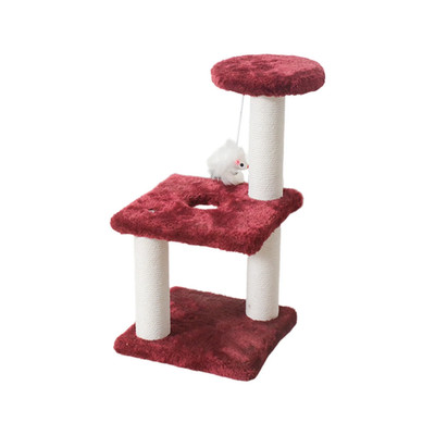 Cat Tree - 16'' Cat Tower for Indoor Cats - Plush Multi-Level Cat Condo - Cat Cli