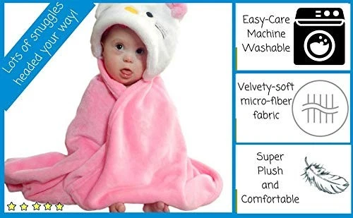 Manta con capucha para niños pequeños | Peluche suave animal bebé o bebé sudadera con capucha Blankie 36x2... Foto 3 de 4